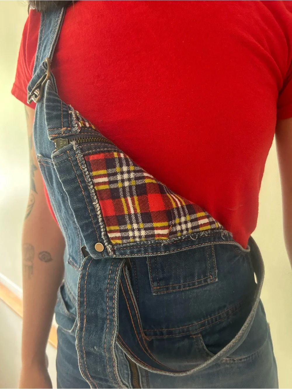 VINTAGE 70s Denim bell bottom overalls - Picture 7 of 16